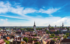 Aerial View of Tallinn  and Toompea Hill
