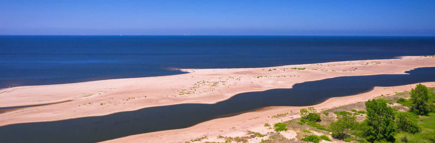 Beautiful scenery of Baltic Sea beach in Sobieszewo at summer , Poland