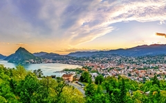 Lugano im Sonnenuntergang