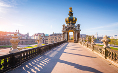 Nice image of the Der Zwinger museum complex built in Baroque st