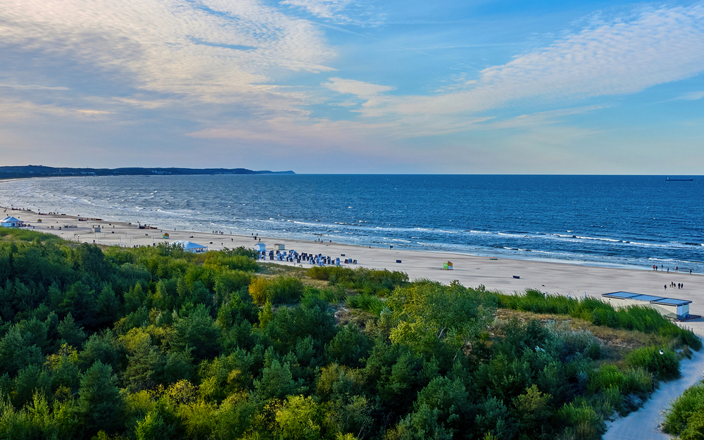Strand von Swinemünde von oben