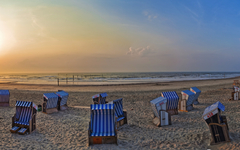Panorama des Strands von Norderney, Deutschland