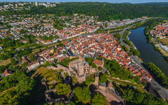 Ausblick auf die Stadt Wertheim an Main und Tauber
