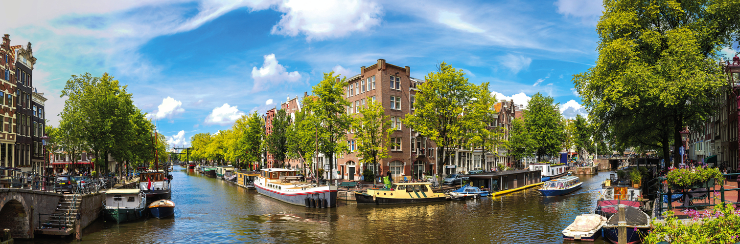 Canal and bridge in Amsterdam