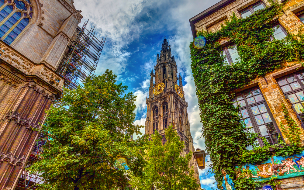 Cathedral of Our Lady in Antwerp, Belgium, HDR Image.