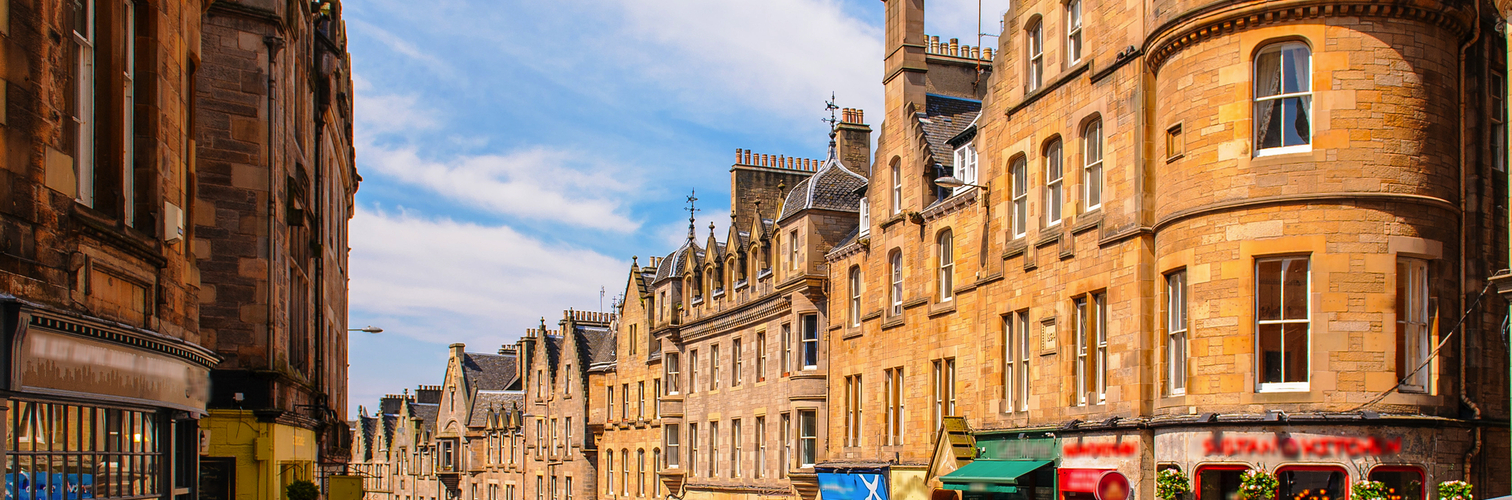 Straßenansicht von Edinburgh, Schottland, Vereinigtes Königreich