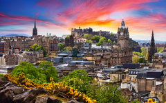 Edinburgh castle, Scotland at sunset