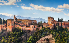Panoramic view of famous Alhambra de Granada, Andalusia, Spain
