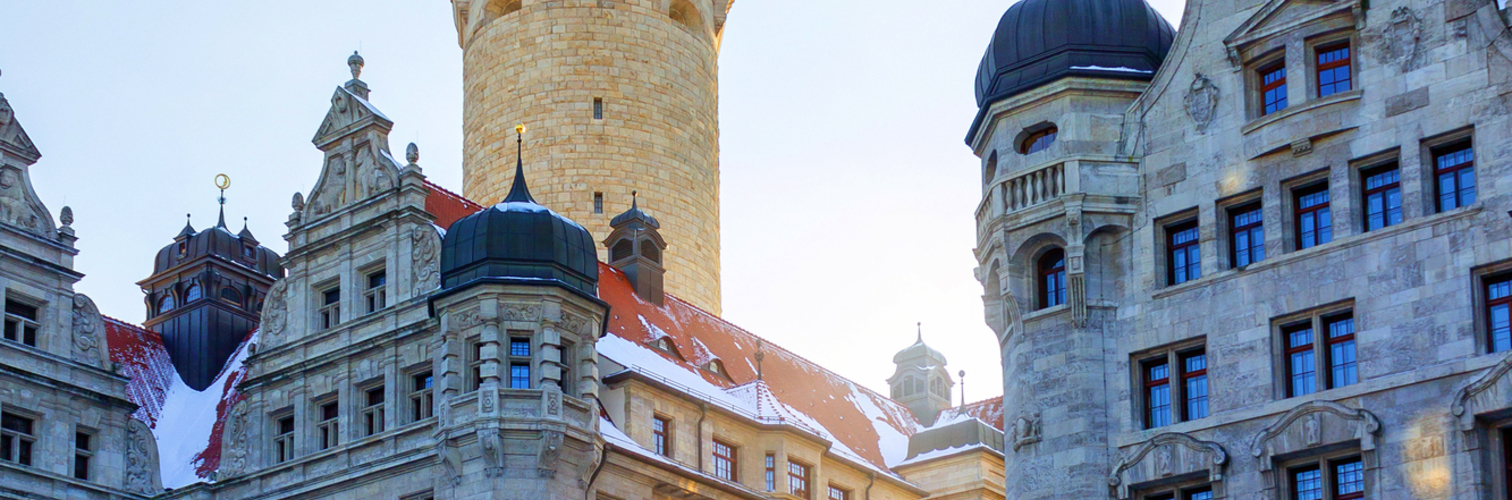 Neues Rathaus in Leipzig im Winter