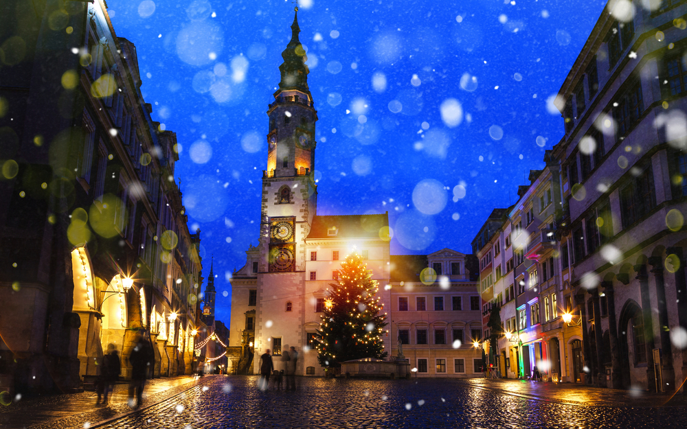 winterliches Görlitz in Sachsen, Deutschland