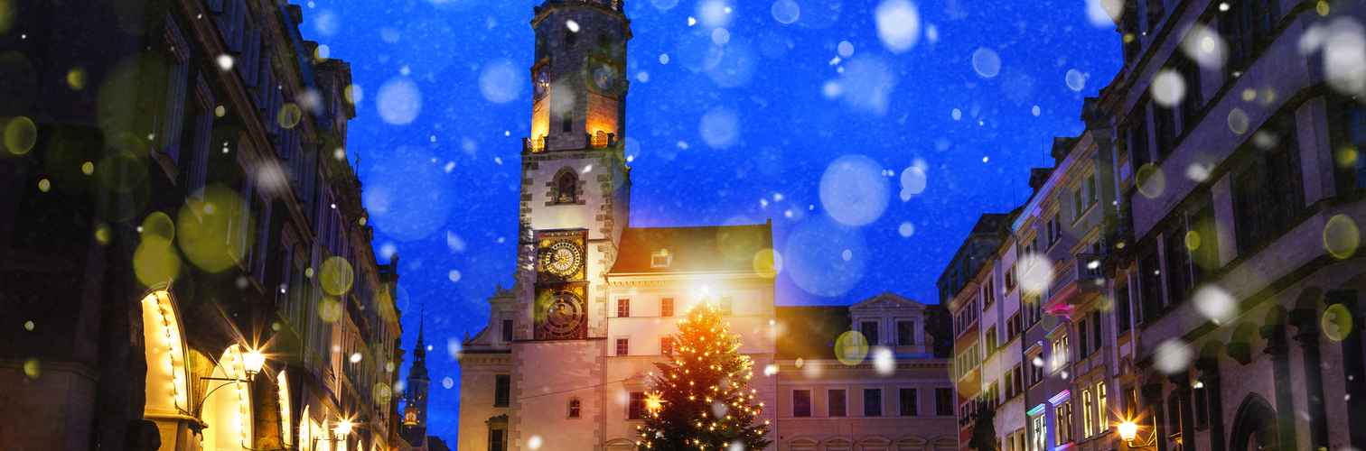 winterliches Görlitz in Sachsen, Deutschland